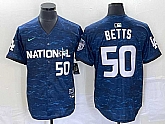 Men's Los Angeles Dodgers #50 Mookie Betts Number Royal 2023 All star Cool Base Stitched Jersey,baseball caps,new era cap wholesale,wholesale hats